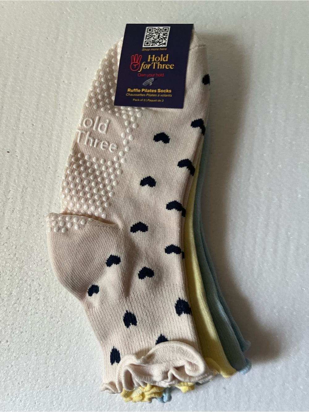 Hold for Three Ruffle Grip Pilates Socks 3-Pack | New